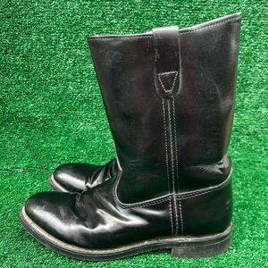 Vintage Double H Leather Western Work Boots J0366452 Mens 8.5D Rubber Soles